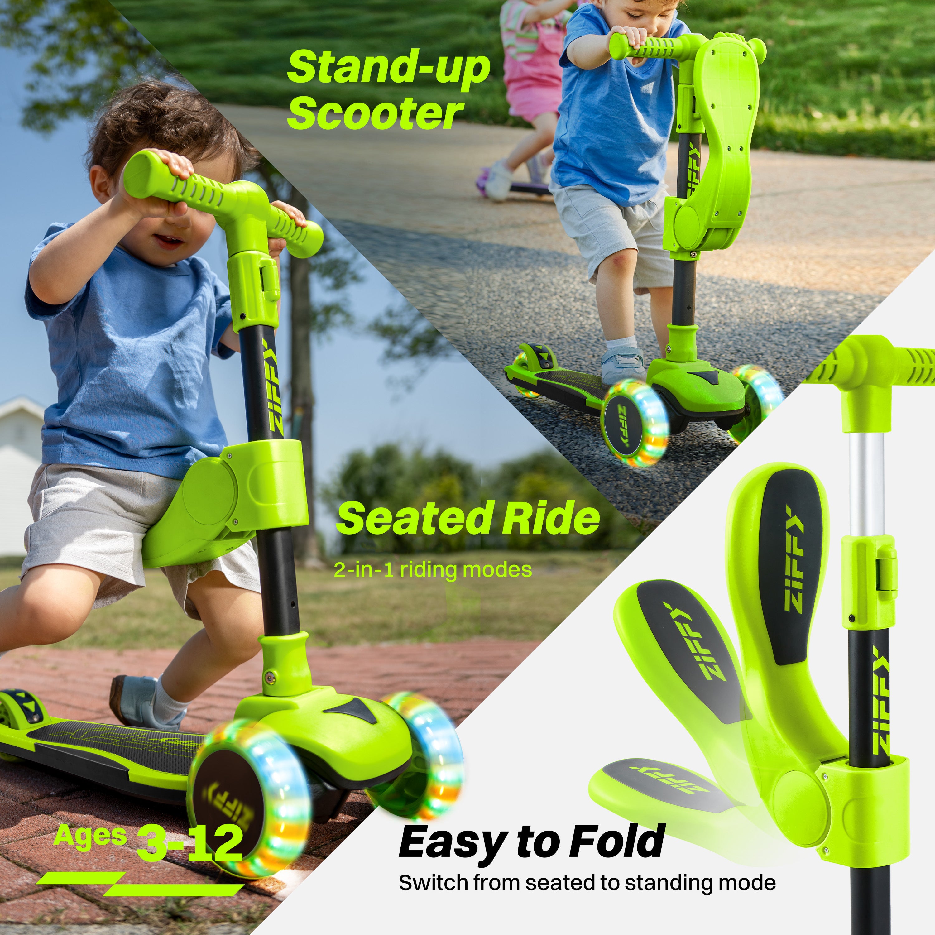 ZIFFY 2-in-1 Foldable Scooter