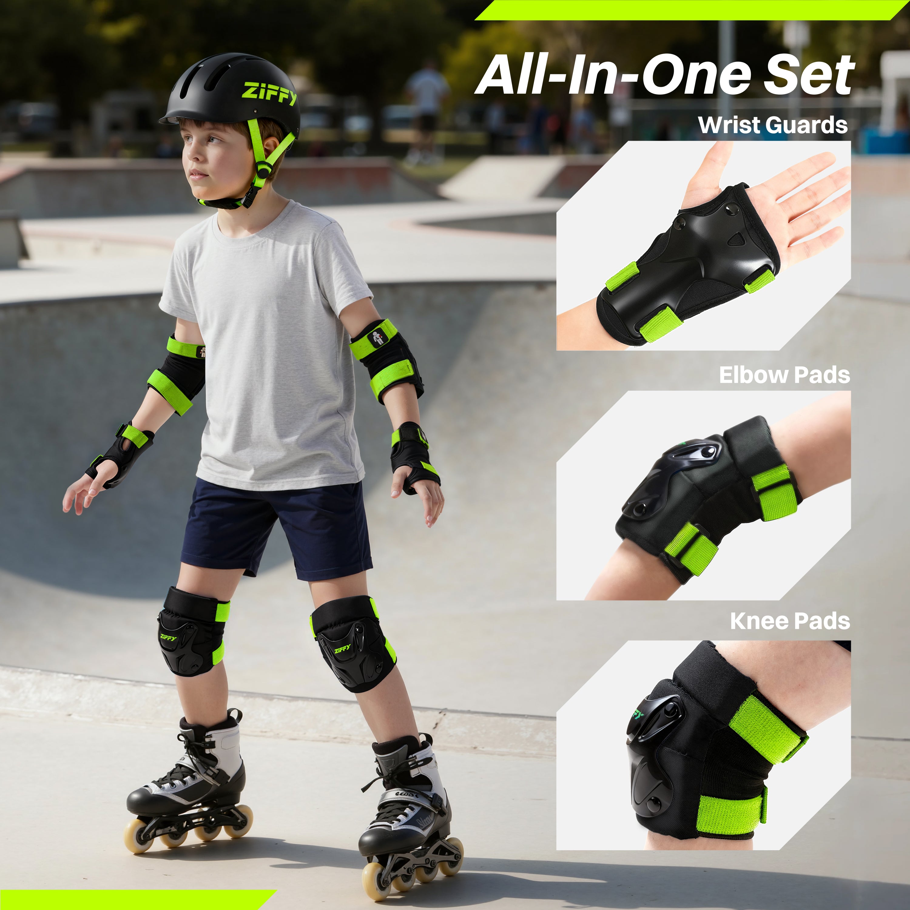 ZIFFY Kids Protective Wrist, Elbow & Knee Pads
