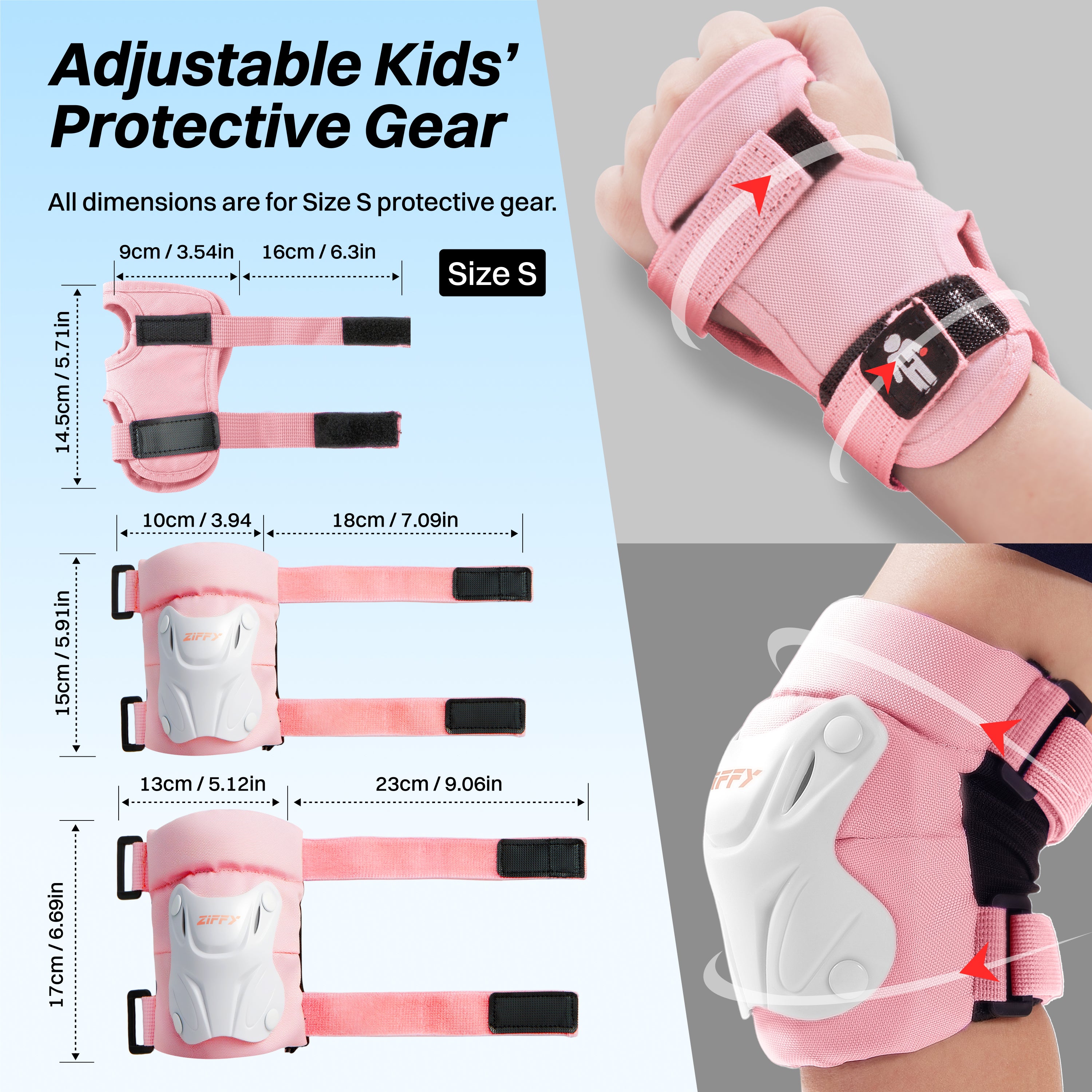 ZIFFY Kids Protective Wrist, Elbow & Knee Pads