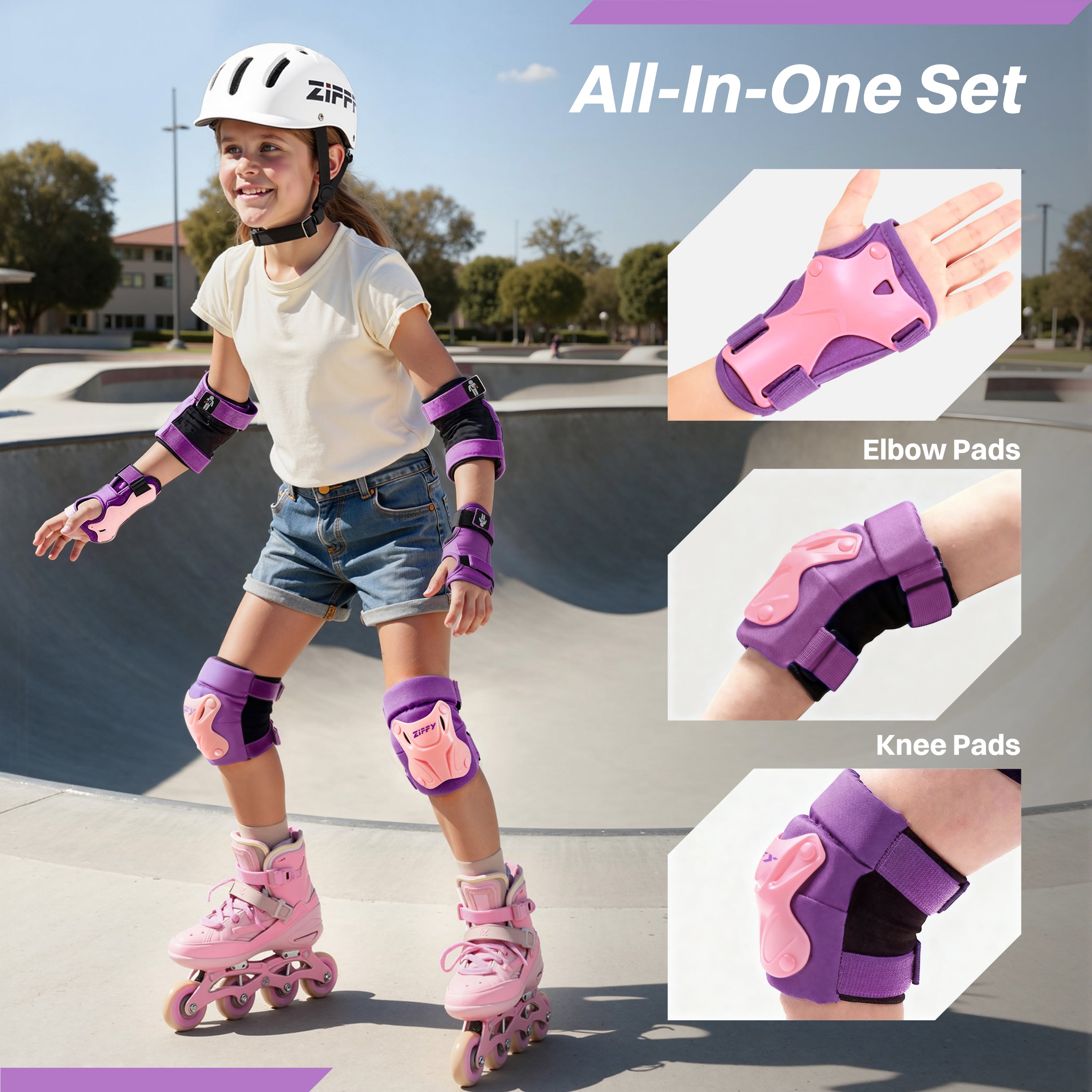 ZIFFY Kids Protective Wrist, Elbow & Knee Pads