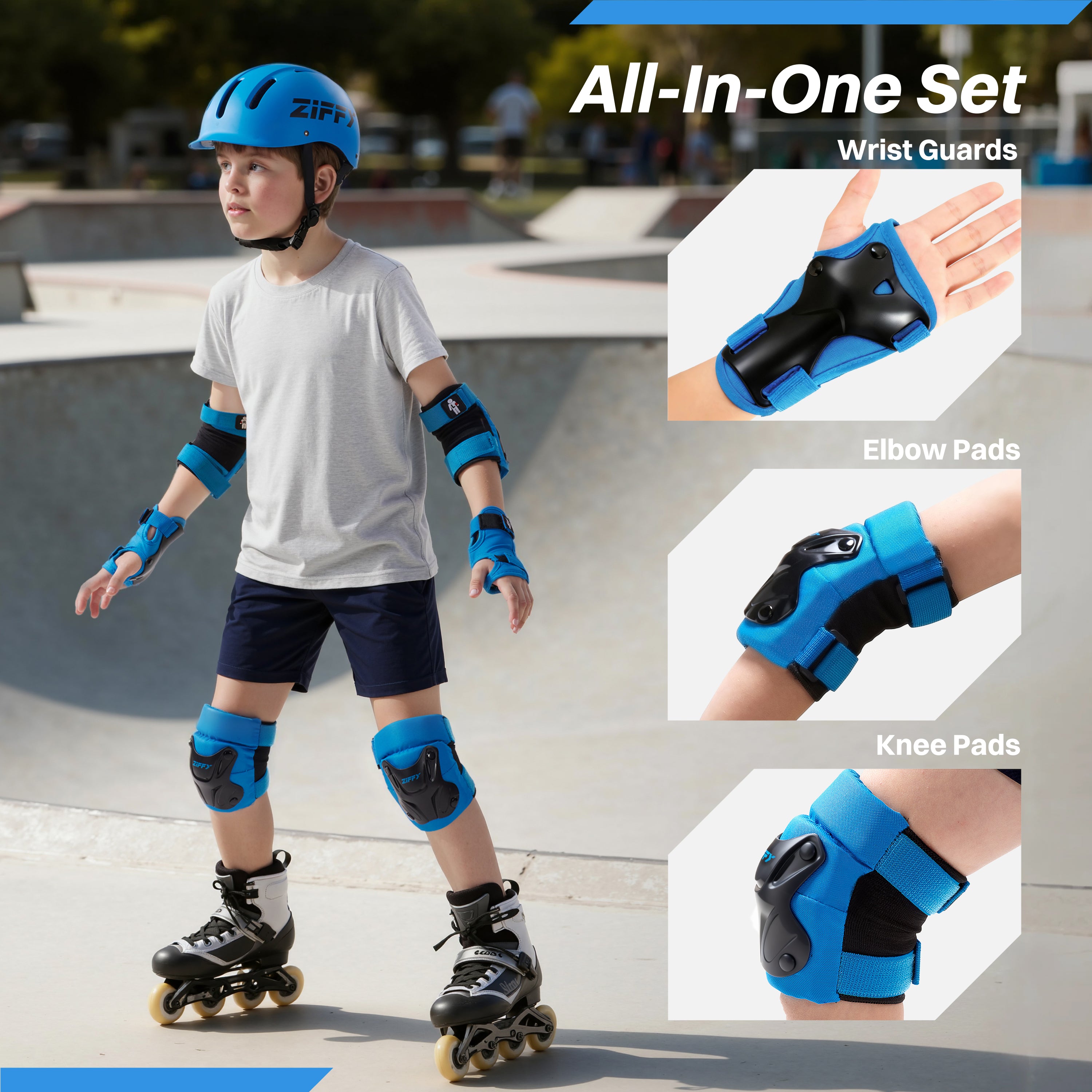 ZIFFY Kids Protective Wrist, Elbow & Knee Pads
