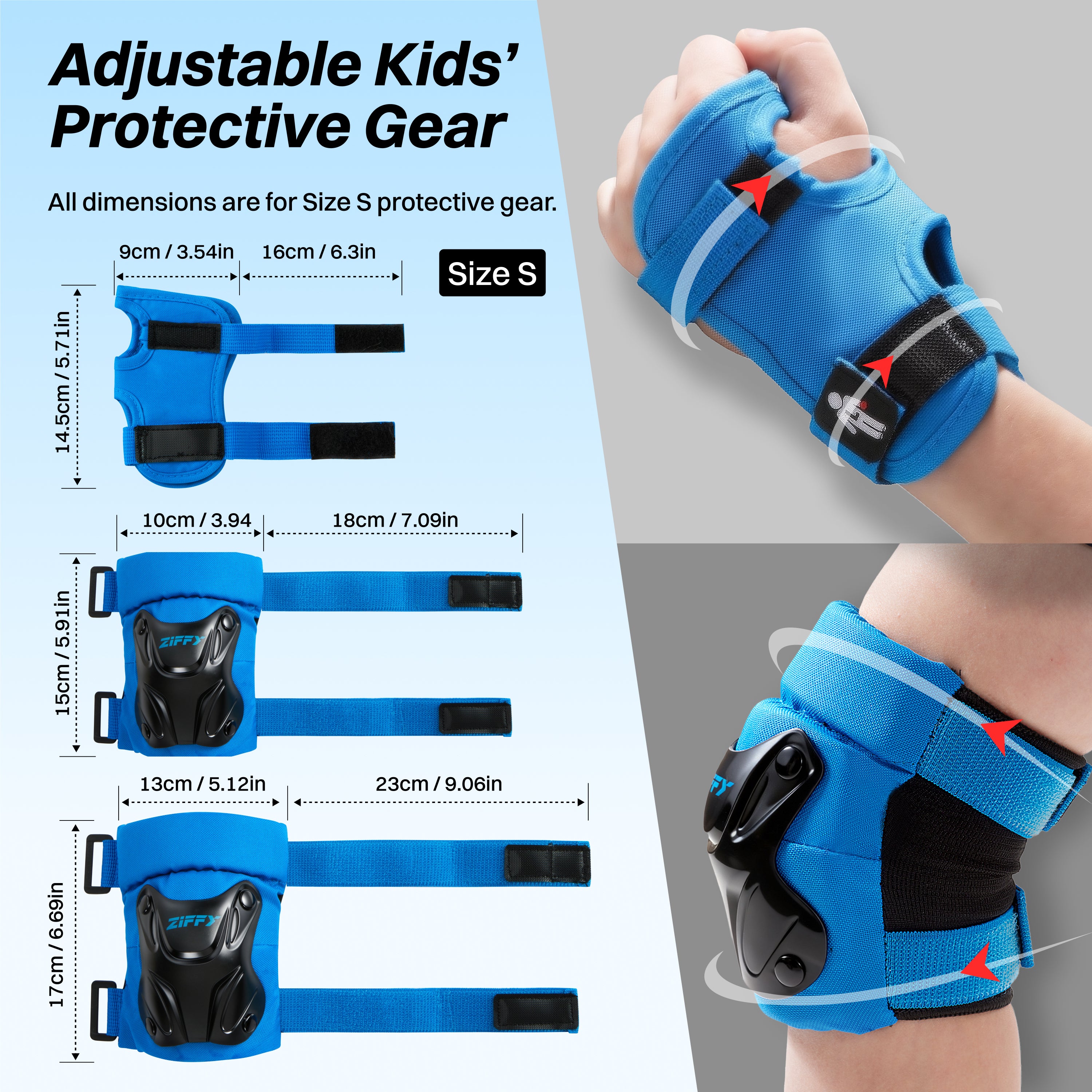 ZIFFY Kids Protective Wrist, Elbow & Knee Pads
